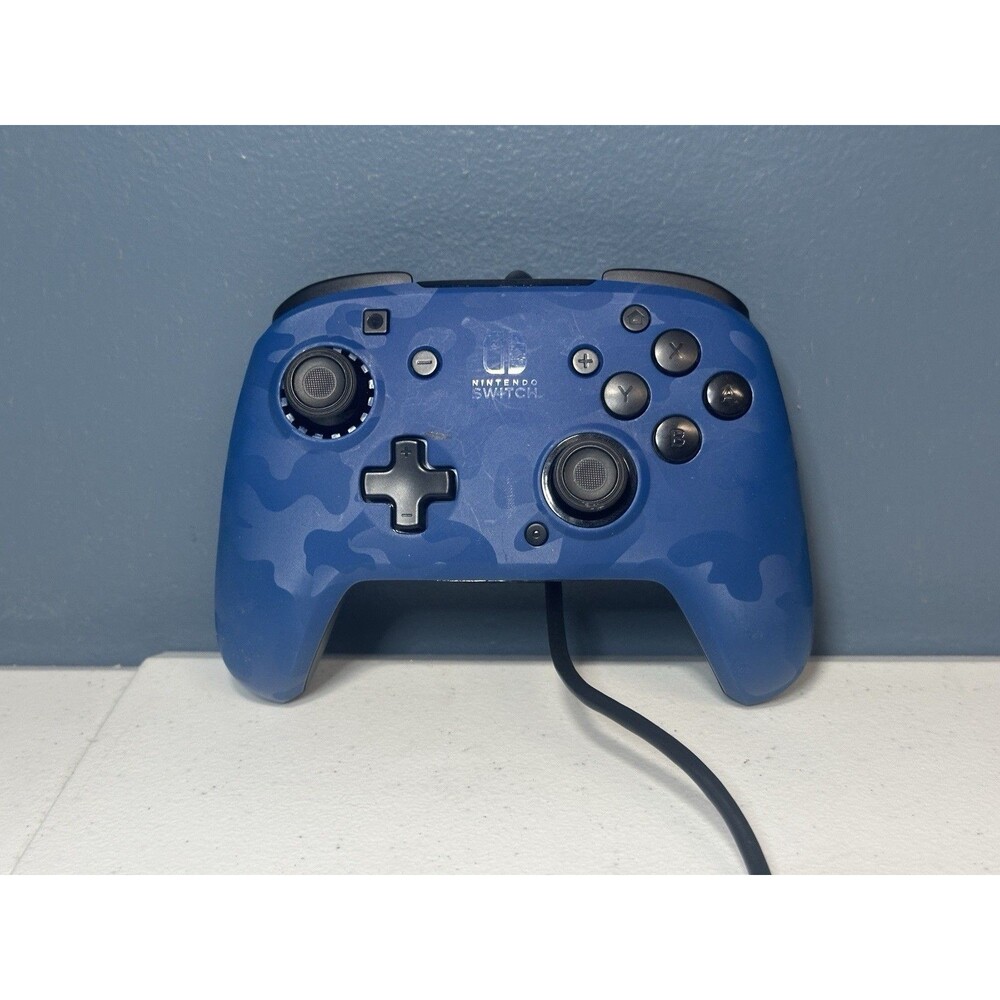 PDP Nintendo Switch Faceoff Wired Pro Controller Blue Camo